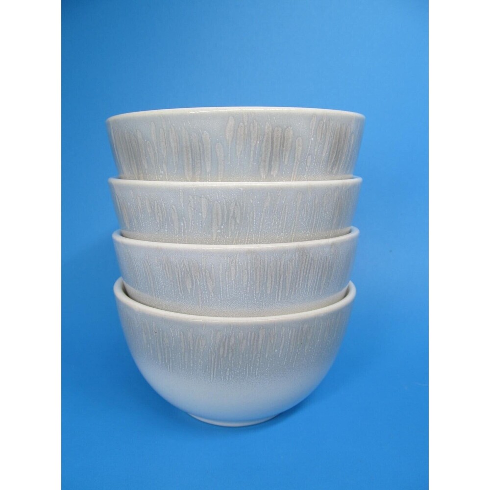 Mikasa Logan Grey Set Of 4 Stoneware 4.5"X2.5" Dessert Bowls Unused VGC